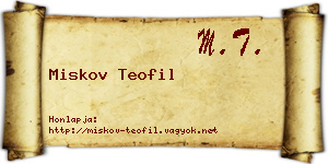 Miskov Teofil névjegykártya